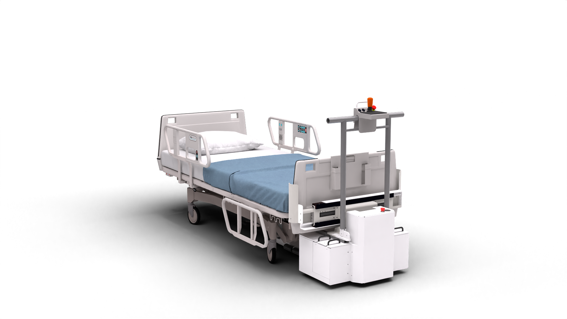 MT Robot Bed Mover with hospital bed integration - AMR universal coupling system for bed logistics