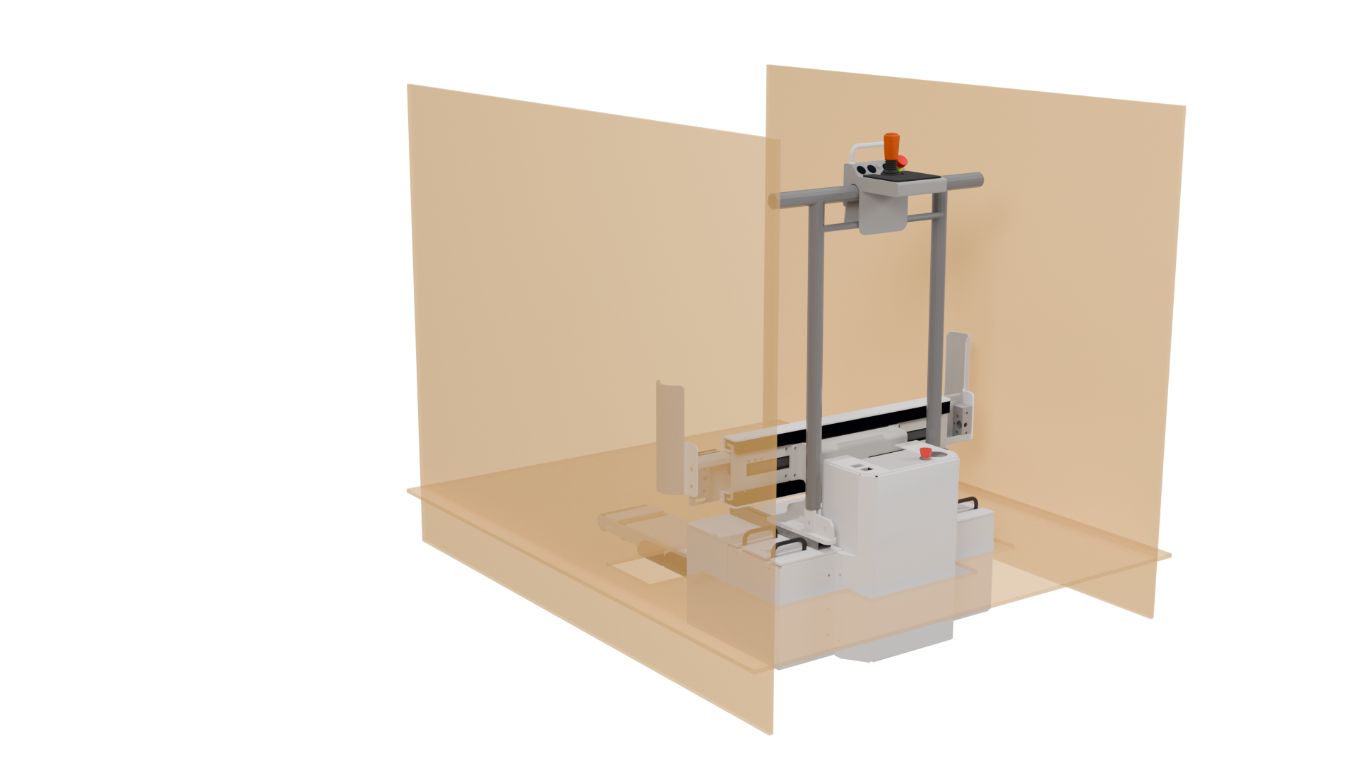 Bed Mover AMR safety sensors for hospital logistics - autonomous mobile robot with protective fields
